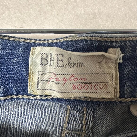 BKE Jeans 28L tall Payton Bootcut Blue Stretch Denim Western distressed - Picture 3 of 6